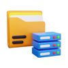 Ilustrasi server dan penyimpanan data backend