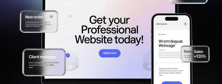 Tampilan sistem digital profesional pada laptop dan ponsel