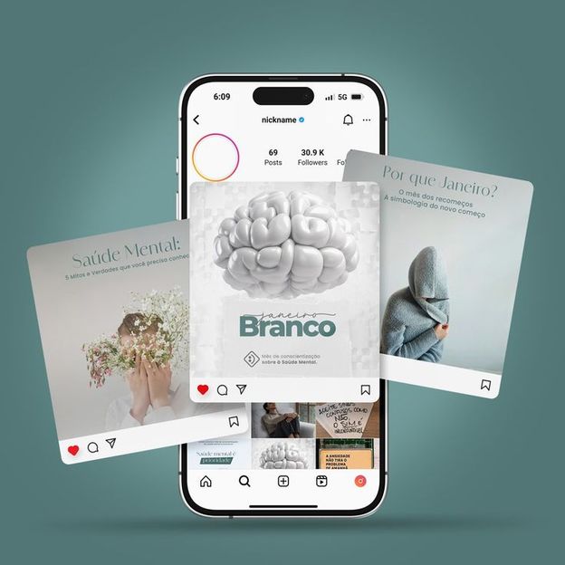 Mockup konten media sosial kesehatan mental