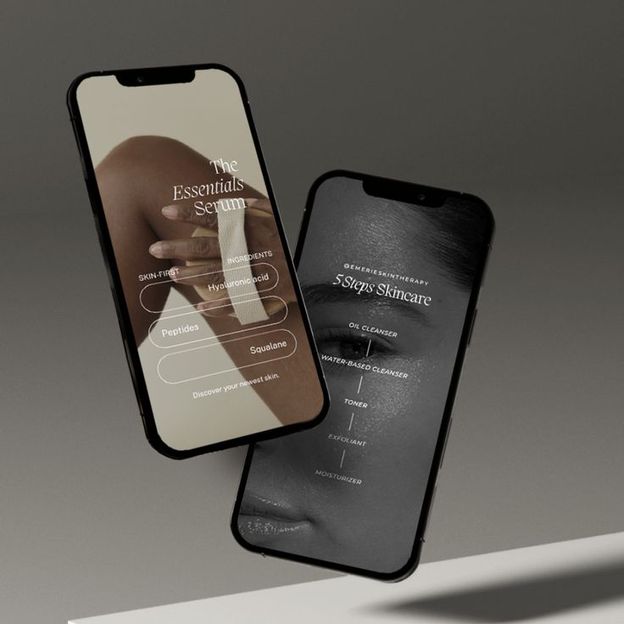 Mockup aplikasi produk perawatan kulit