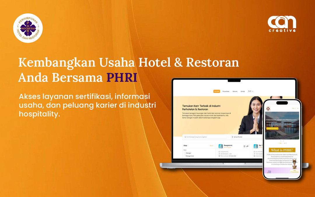 Tampilan website responsif pada laptop dan ponsel